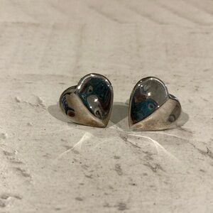 Sterling silver heart post earrings